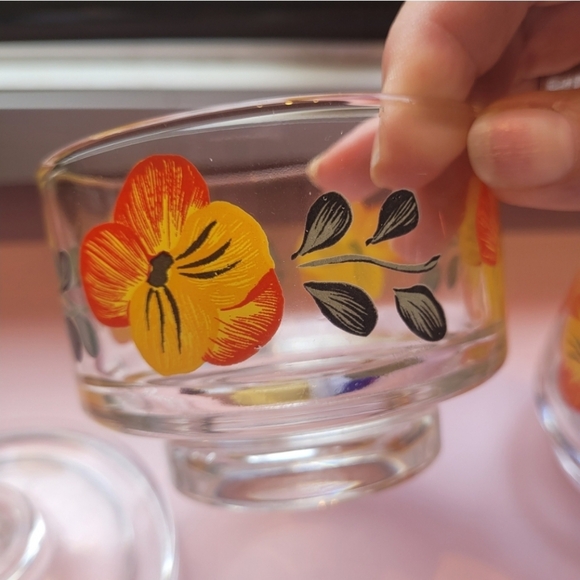 Cute painted pansy cream and sugar - Picture 6 of 11